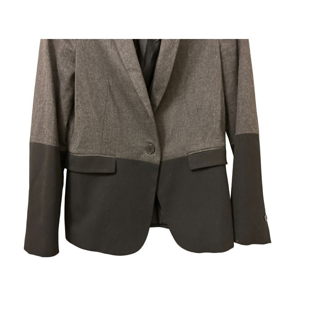 ZARA Size Med Gray Black Blazer Color-block - Picture 8 of 8